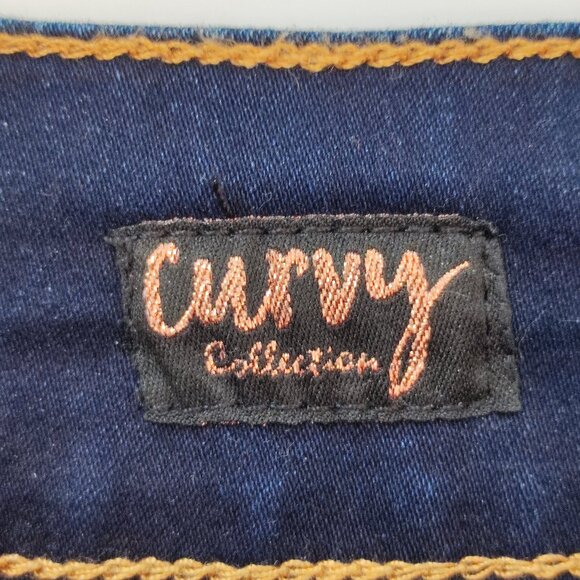 Dollhouse Curvy high-rise jeans stretch dark wash blue women's junior size 9/10 - Picture 6 of 14